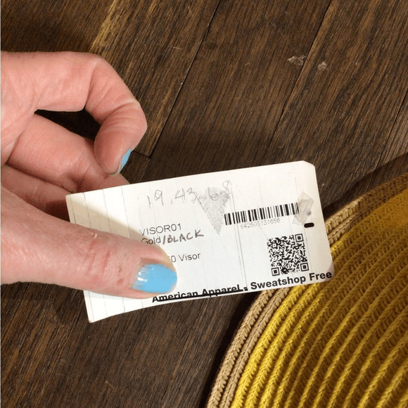 NEW! RARE Vintage American Apparel Yellow Woven Sun Visor